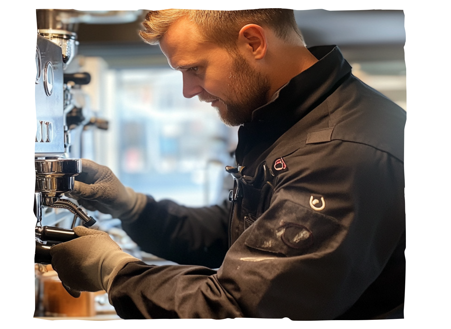 Tekniker fikser maskine