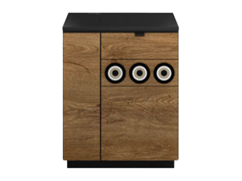 Underskab 67 cm valnød med kopholder (Standard)