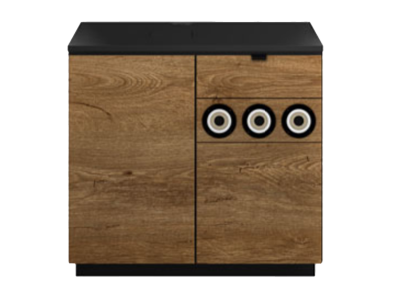 Underskab 90 cm valnød med kopholder (standard)