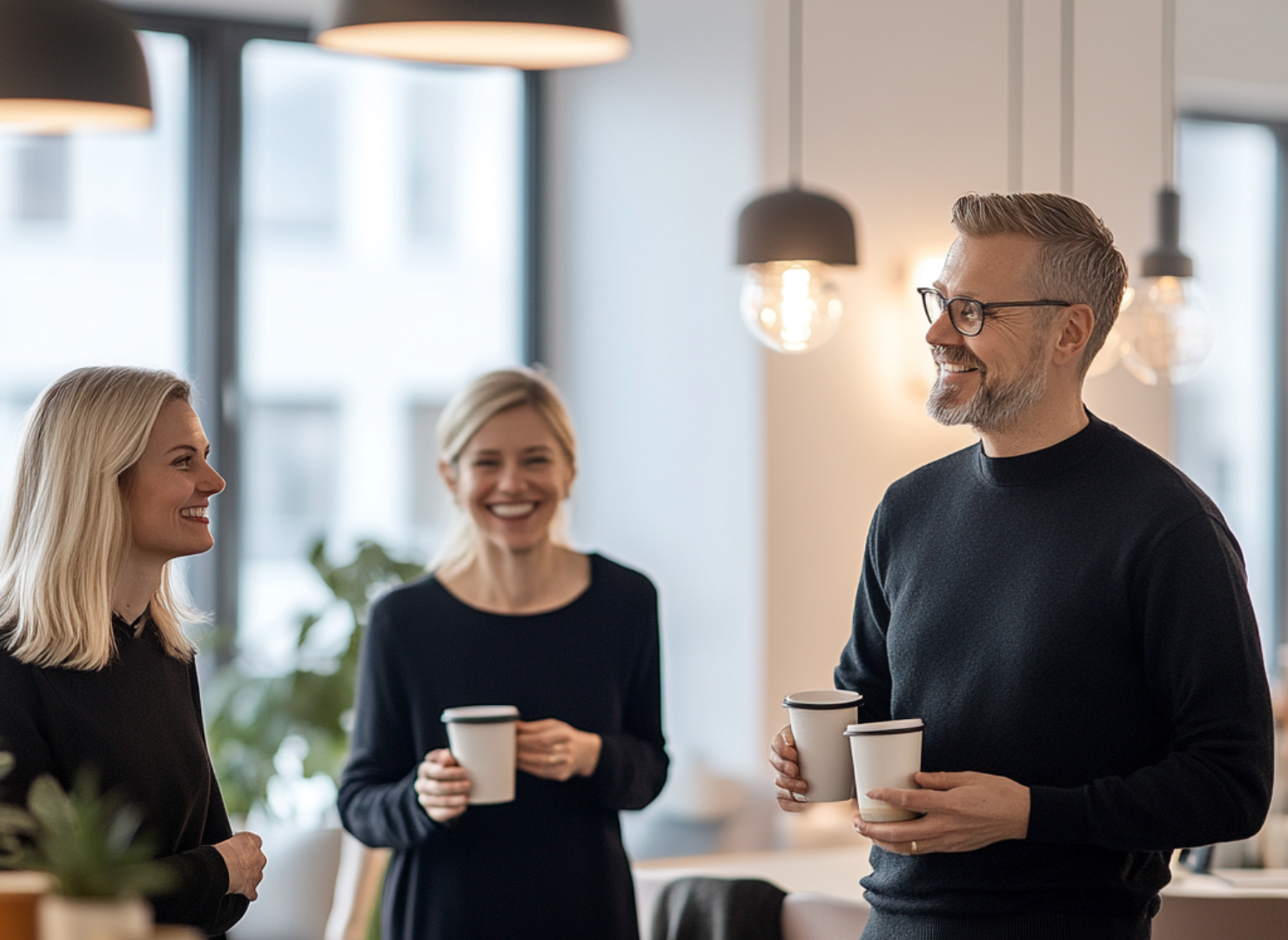 Kaffepause med JDE-kaffe på arbejdsplads i Middelfart